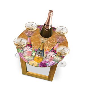 Lisa Pollock Round Bamboo Wine Picnic Table
